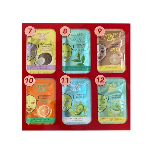 Holler And Glow 12 Days of Self Care Facial Mask Set, - Product Imagery