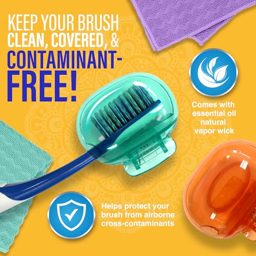GuruNanda Brush Pods Manual & Electric Toothbrush Covers, 4 ct - Product Imagery
