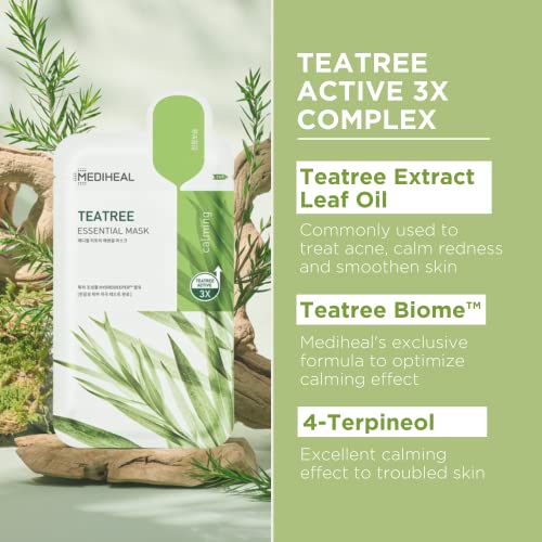 Mediheal Official Collagen & Tea Tree Sheet Mask 20 Sheets Set - - Product Imagery