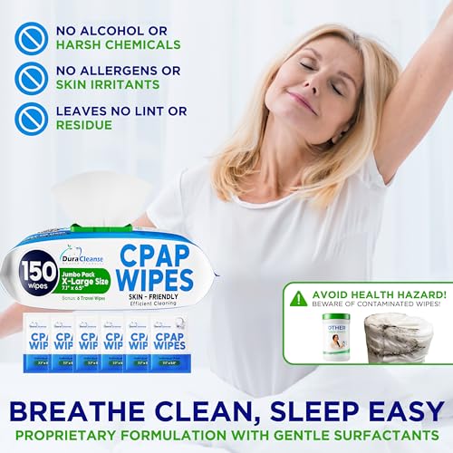 XL CPAP Mask Wipes - Unscented Cleaner Full Face & Nasal Masks - - Product Imagery
