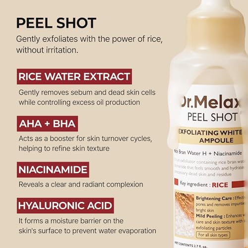 n Peel Shot Glow White Rice Peeling Ampoule with Rice Extract & - Product Imagery