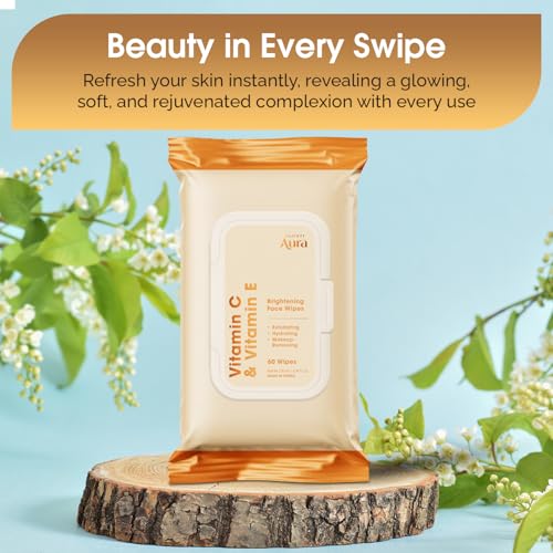 Vitamin C & Vitamin E Face Wipes – Dermatologist Tested, - Product Imagery