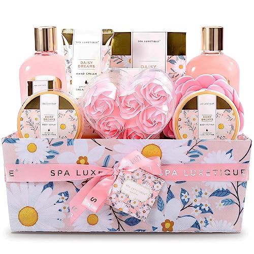 Spa Gift Baskets for Women, Spa Luxetique Bath Gift Set, 12pcs Relaxing Home Spa Kit for Women with Shower Gel, Bath Sal