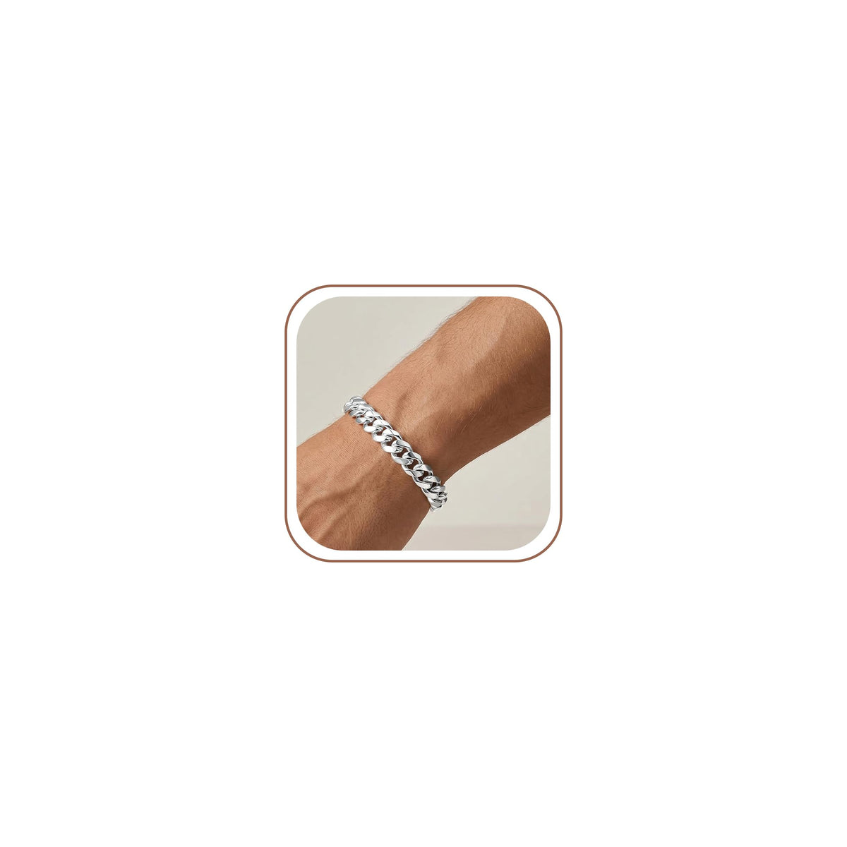 FTPWP S925 Sterling Silver Chain Bracelet for Men - 10mm Cuban Link – product photo (Link)