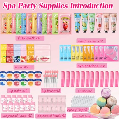 144 PCS Spa Party Supplies for Women, Spa Party Favors Include - Product Imagery