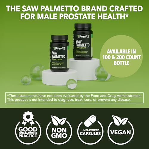 Saw Palmetto for Men Prostate Health Supplement, 500mg Per - Product Imagery