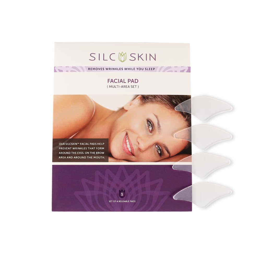 Silc Skin Facial Wrinkle Patches, Reusable Silicone Multi-Area Set, 4 Pads – product photo (Masks)