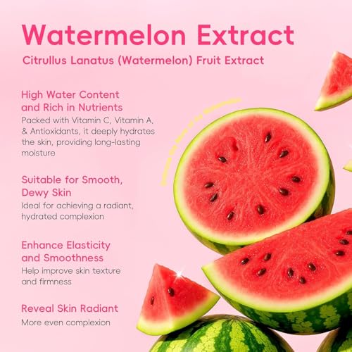 QUIYUM Watermelon & Niacinamide Skincare Set for Women Teens - Product Imagery