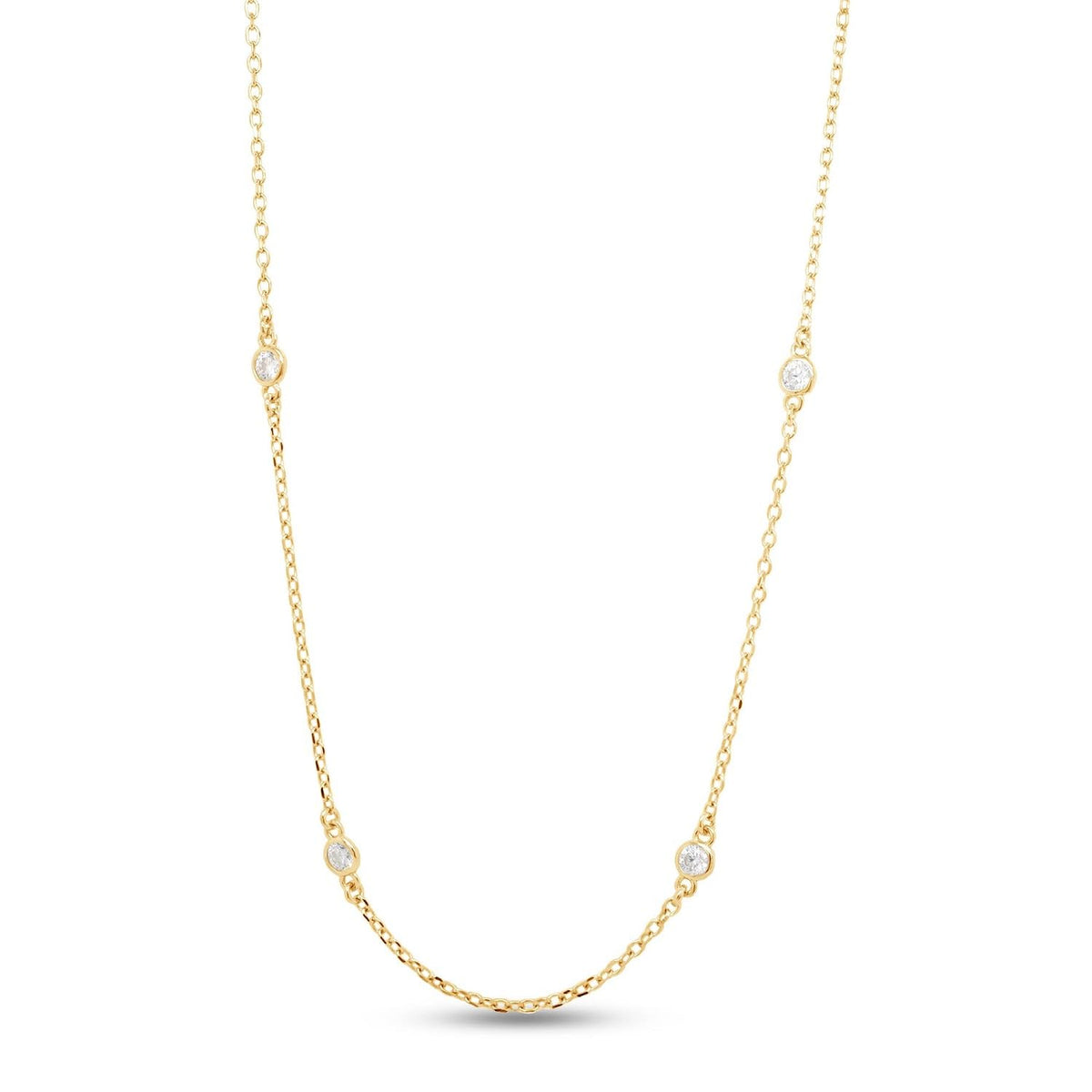 SAVEARTH DIAMONDS Yard Station Necklace Layering Dainty Chain for Women 0.60 To 1.60 CT – product photo (Chains)
