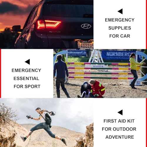 First Aid Kit 300PCS Car Home Camping Essentials Red 1st Aid - Product Imagery