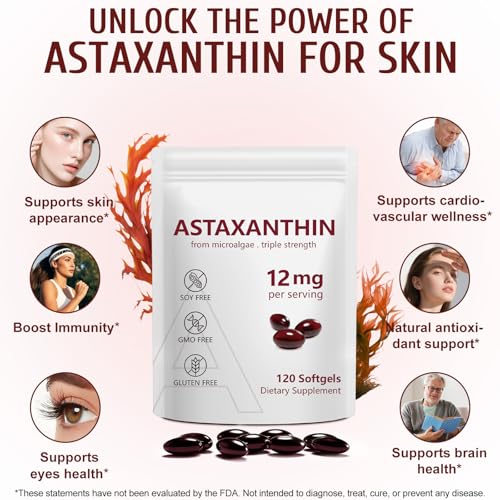 Daiasns Astaxanthin 12mg, Astaxanthin Antioxidant Supplements - Product Imagery