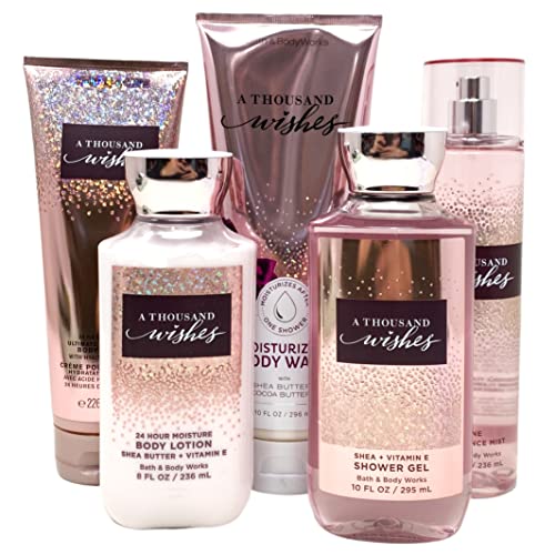 Bath A THOUSAND WISHES 5 Piece Deluxe Gift Set - Includes Fine Fragrance Mist, Ultimate Hydration Body Cream, Moisturizi