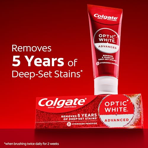 Colgate Optic White Advanced Hydrogen Peroxide Toothpaste, 3 - Product Imagery