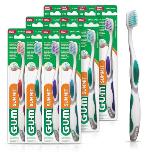 GUM Summit+ Soft Toothbrush, 505ECM12, Compact Head, Soft - Product Imagery