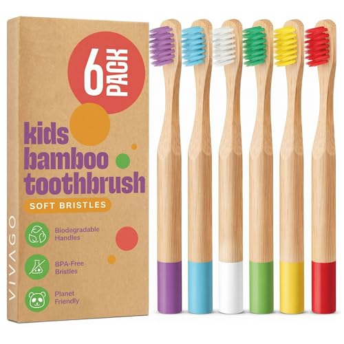 VIVAGO Kids Toothbrush - Kids Bamboo Toothbrushes with Soft - Product Imagery