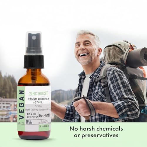 Zinc Active Mist Liquid Spray, Sugar-Free, Made in USA, 2 FL - Product Imagery