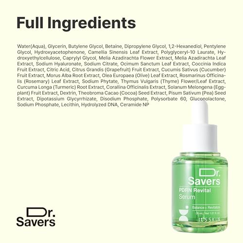 Dr. Savers PDRN Revital Face Serum, Korean Skincare, 1.01 Fl Oz - Product Imagery