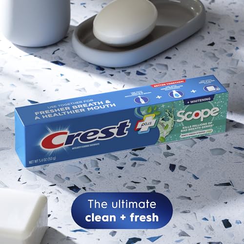 Crest + Scope Whitening Toothpaste - Pack of 3, 5.4 Oz Tubes - - Product Imagery