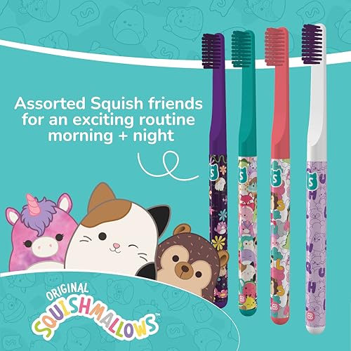 Brush Buddies Squishmallows Assorted Manual Toothbrushes, Soft - Product Imagery