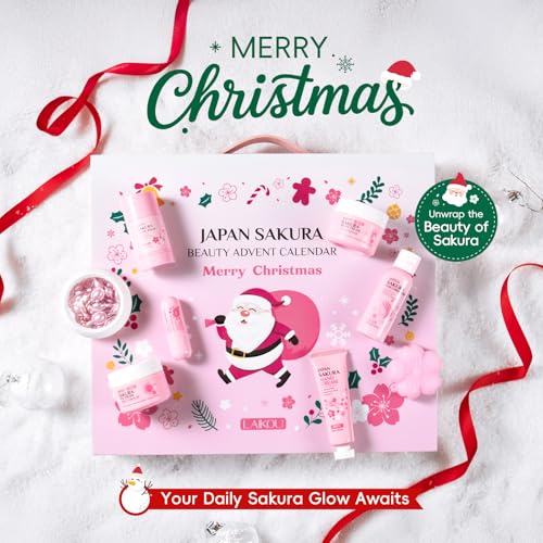 LAIKOU Japan Sakura Beauty Advent Calendar 2025, Christmas Gifts - Product Imagery