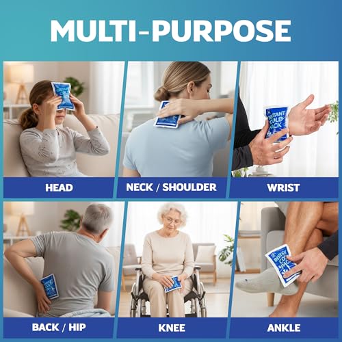 50 Pack Instant Ice Packs for Injuries, Disposable First Aid - Product Imagery