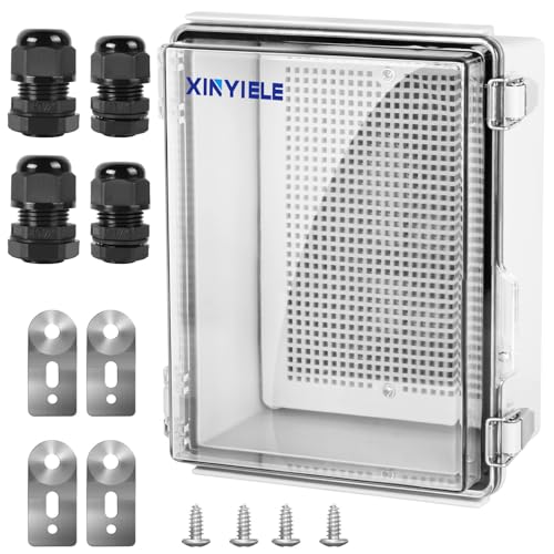 XINYIELE Waterproof Outdoor Project ABS Plastic Junction Box IP67 Weatherproof Dustproof Enclosure with Hinged Cover, Mo