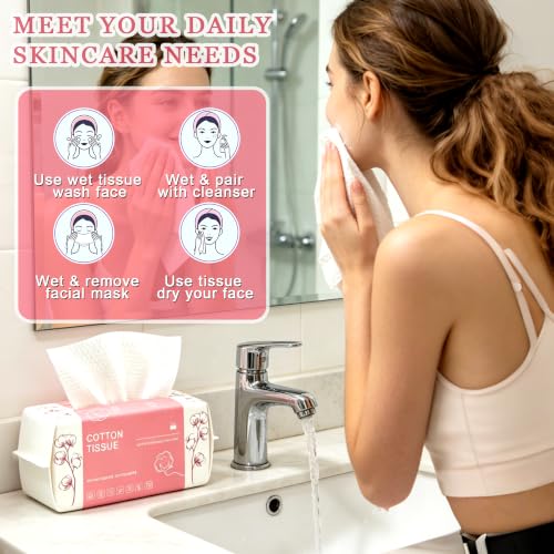 100 Count Disposable Face Towel, Dual-Textured Facial Wash Cloth - Product Imagery