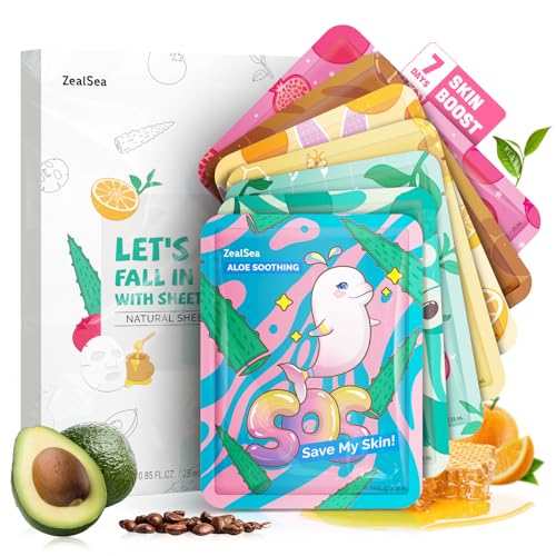 ZealSea Face Mask Skincare Facial Sheet Mask Spa Gifts for Kids - Product Imagery