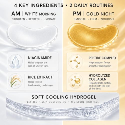 Under Eye Patches for Puffy Eyes and Dark Circles, AM PM, 28pcs - Product Imagery