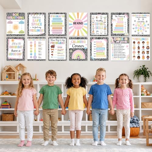 gisgfim 16 Pcs Composition Notebook Calming Down Posters for - Product Imagery