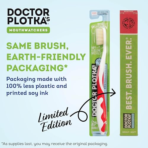 MOUTHWATCHERS Soft Flossing Manual Toothbrush, Adults, Pack of - Product Imagery