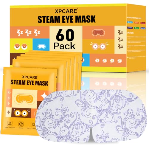 XPCARE 60 Pack Steam Eye Mask Disposable for Dry Eyes Cornea Care-Chamomile – Chamomile, 1 Count (Pack of 60)