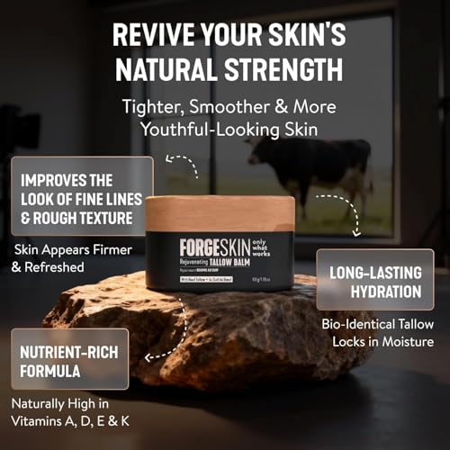 Forge Skin Beef Tallow Balm Skin Moisturizer for Men, Anti Aging - Product Imagery