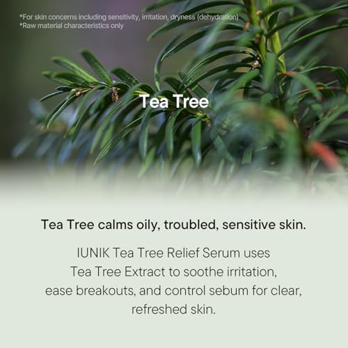 IUNIK Tea Tree Relief Serum - Calming & Hydrating Ampoule 1.69 - Product Imagery