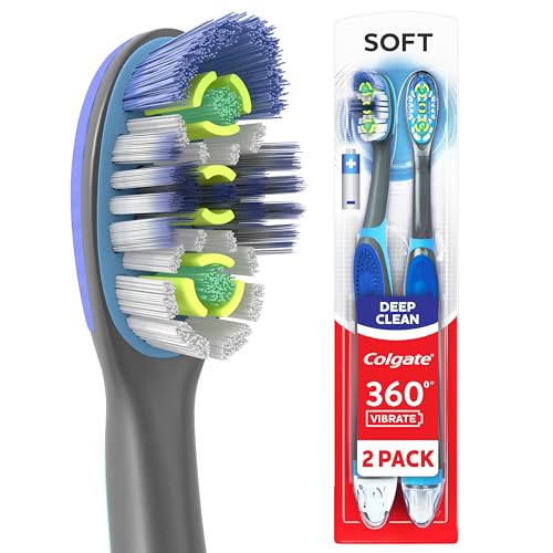 Colgate 360 Advanced Floss Tip Soft Toothbrush, 2 Pack - Product Imagery