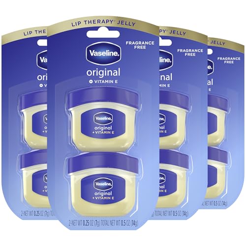 Vaseline Lip Therapy Original 4 Twin Packs (8 Mini Jars), 0.25 Oz Ea – Blue