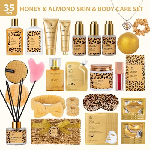 35 Pcs Gifts for Women, Women Honey & Almond Bath & Body Gifts - Product Imagery