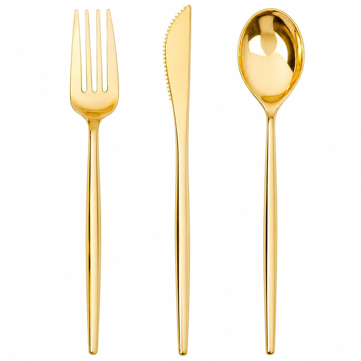 SUT Gold Plastic Silverware, 150-Piece Disposable Cutlery Set