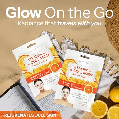 Skin 2.0 Vitamin C & Collagen Sheet Mask - Anti-Aging, Wrinkle & - Product Imagery