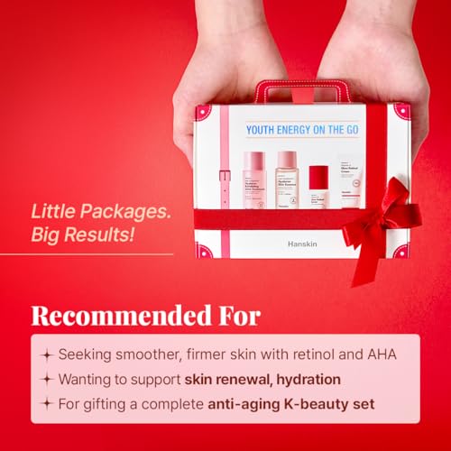 Hanskin Youth Energy On The Go Kit, Retinol & AHA Skincare Set, - Product Imagery