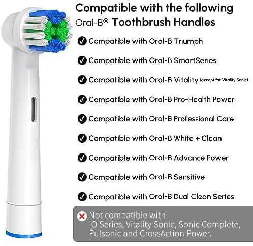 GENKENT replacement toothbrush heads for Oral-B, pack of 20, compatible electric toothbrush heads with soft bristles.