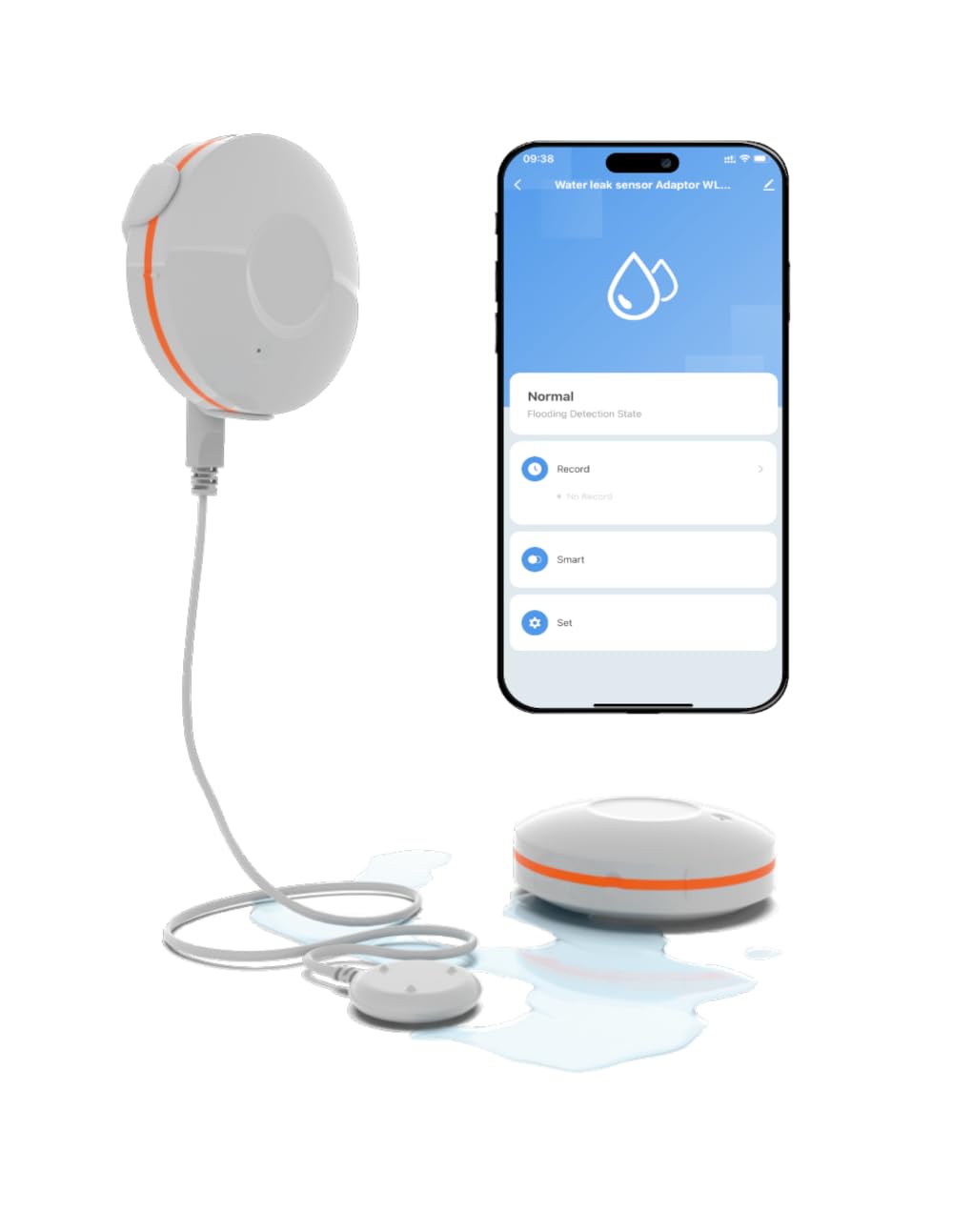 ADAPTOR Smart Zigbee Water Sensor Alarm Leak Detector for Home – product photo (Water Detectors &amp; Alarms)