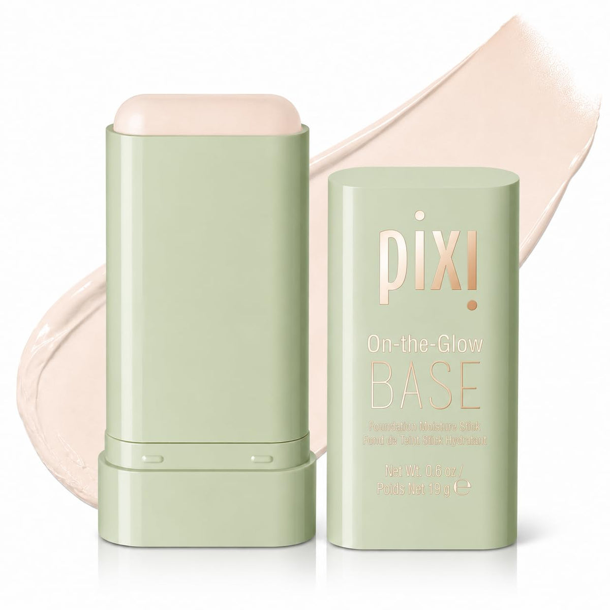 Pixi Beauty Foundation Stick | On-the-Glow Base Tinted Moisturizer in Porcelain for Fair Skin | Sheer Buildable Coverage