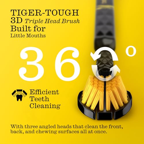 Twice Kids 3D Triple-Head Toothbrush – Extra-Soft Bristles for - Product Imagery