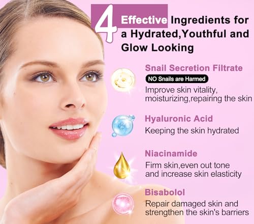 GEBEATY Skin Care Set, 6-Piece Snail Mucin Routine for Hydration - Product Imagery