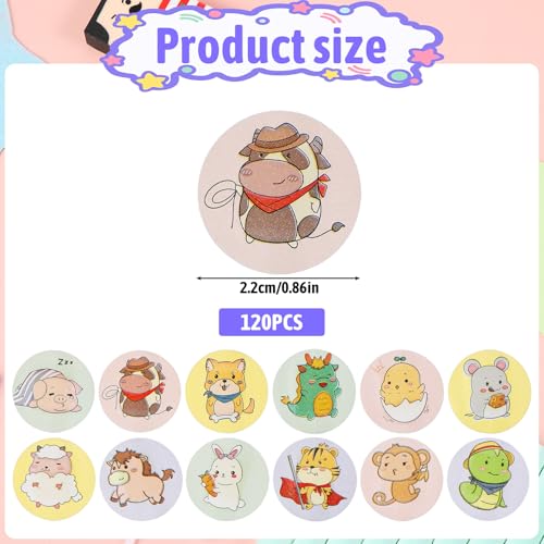 120Pcs Kids Bandages 12 Styles Zodiac Themes Animal Pattern - Product Imagery
