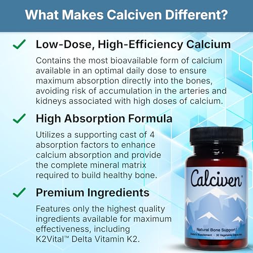 Calciven Natural Bone Support Supplement, Vegetarian, Gluten-Free - Product Imagery