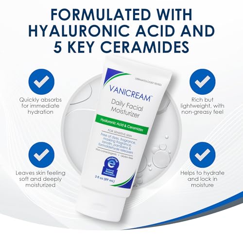 Vanicream Daily Facial Moisturizer, Lightweight, Non-Greasy, 3 - Product Imagery