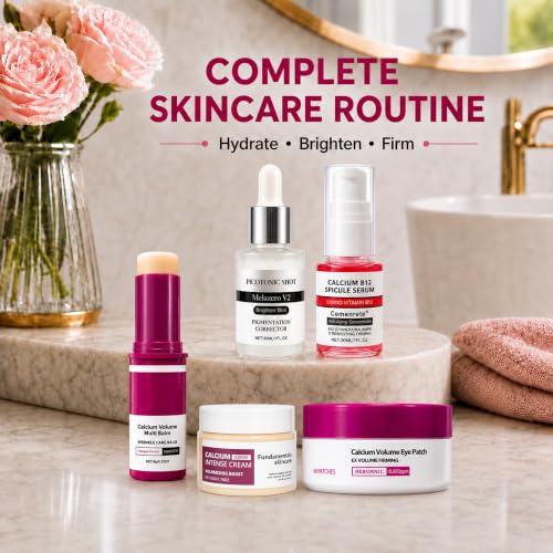 Calcium Skin Care Set, Daily Moisturizing Face Kit for Women, - Product Imagery