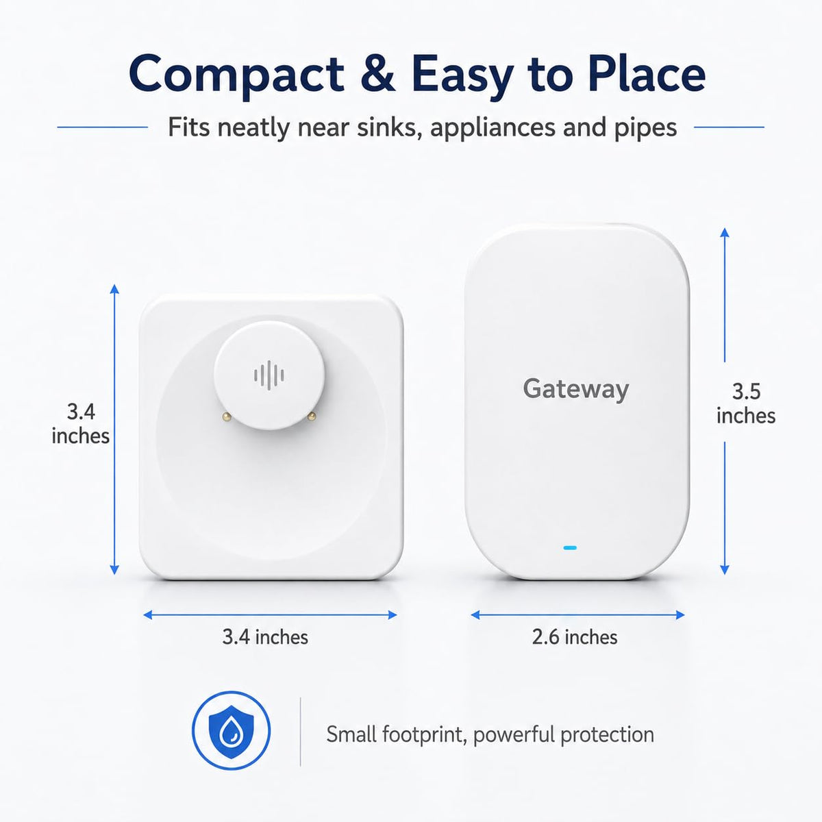 Decruil Water Leak Detector for Home, WiFi Remote Checking Smart Water Leak Alarm and Drip Alert Sensor, Email and APP P
